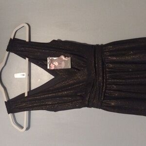 SOPRANO black and gold cocktail dress prom dress mini dress size x small